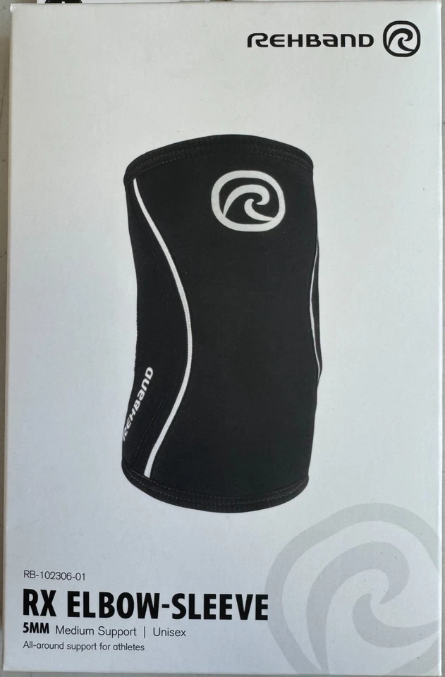 Rehband RX Elbow Sleeve 5mm Medium Support Unisex Black L - Image 1 of 1