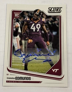 2018 Score - Rookies auto #346 Tremaine Edmunds (RC) rookie auto  - Picture 1 of 2