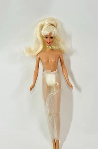 Vtg 1996 Winter Rhapsody BARBIE DOLL Nude Gold Earrings Ring Paper Wrapped Legs - Picture 1 of 4