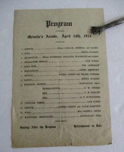 1914 Handbill Flier Program, Melville's Arcade - Picture 1 of 2