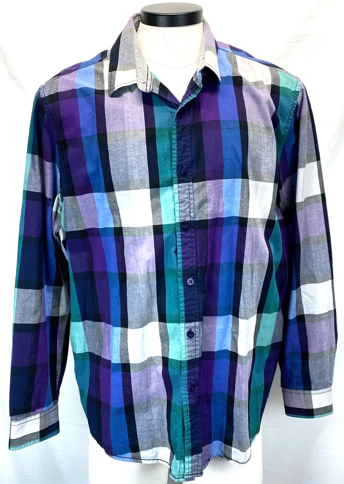 Threads & Heirs Plaid Shirt Men's Size X-Large Multicolor Long Sleeve Button Up - Image 1 of 4
