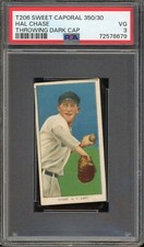 1909-11 T206 Sweet Caporal 350/30 Baseball Hal Chase Throwing Dark Cap PSA 3 *d2
