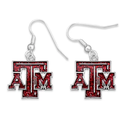 43345 Texas A&M Glitter Logo Earrings Cover