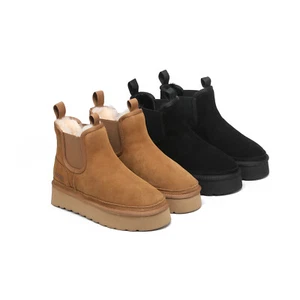 UGG DREAMMERINO® UGG Sheepskin Wool Elastic Band Platform Chelsea Ankle Boots - Bild 1 von 17