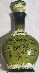 Green Hawaii Decanter Floral 8-3/4" Ceramic made in Japan - Picture 1 of 13