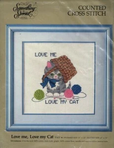 NIP!!SOMETHING SPECIAL LOVE ME, LOVE MY CAT CROSS STITCH KIT #50413 - Picture 1 of 2