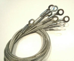 Longitud de cable recubierto de vinilo con ojales Cable de 1,5 mm o 2,0 mm ojo simple/doble - Imagen 1 de 9