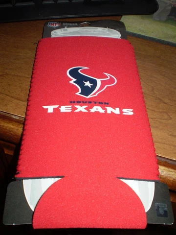 Houston Texans  24 ounce  KOOZIE  HOLDER Holds Big Cans or Soda Bottle Cover