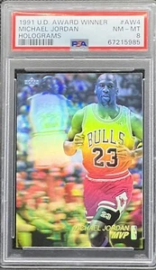 1991 UPPER DECK AWARD WINNER HOLOGRAMS #AW4 - Michael Jordan PSA 8 - Picture 1 of 2