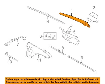 Componentes limpiaparabrisas puerta levadiza BMW OEM 14-18 X5 - brazo limpiaparabrisas 61627294431 Foto 1 de 2
