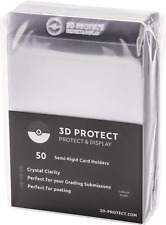 3D-Protect Semi Rigid Card Holder Pack of 50 – 84 X 124Mm PVC Collector Grade Sp
