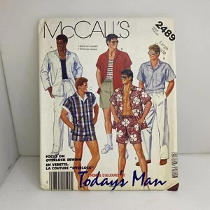 #2489 McCalls Mens Shirt Pants Shorts or Swimsuit Sewing Pattern Size Large. - Picture 1 of 4