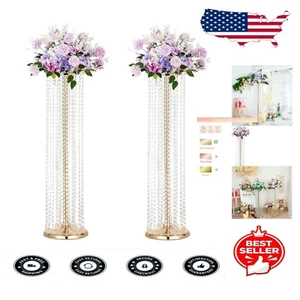 Vielseitige goldene Blumengesteck Ständer - 2er Set für Hochzeiten und Wohndeko - Bild 1 von 8