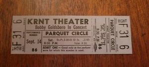 Vintage unused concert ticket - BOBBY GOLDSBORO -  great shape - Picture 1 of 1