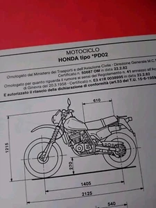 HONDA XL 500 R PD02 1982 SCHEDA Originale Omologazione ASI FMI BIKE DIAGRAM  - Imagen 1 de 6