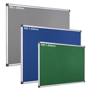 900 x 600mm Aluminium Frame Felt Notice Pin Board for office NHS Home - Picture 1 of 14