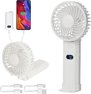 2024 New Portable Handheld Fan 3 in 1 Portable Fan Rechargeable 4000mAh 3 Speed - Picture 1 of 8