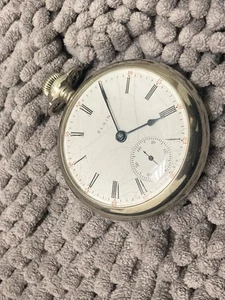 vecchio orologio da tasca ELGIN 7 jewels grado 288 USA 18s c 1906 cassa ARGENTO NICHEL - Foto 1 di 4