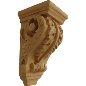 CORW02X02X04ACAL Extra Small Acanthus Wood Corbels, 2 1/4"W x 2 1/4"D x 4 1/4... - Picture 1 of 4
