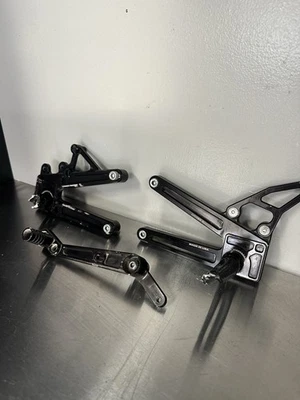 Driven TT Adjustable Billet Rearsets Black 2015 - 2022 Yamaha YZF R1 DRP-717 S9 - Image 1 of 4