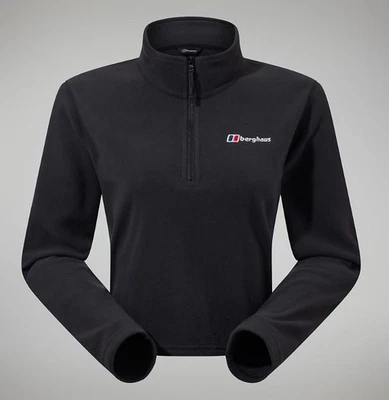 Berghaus Ladies Cropped Fleece Prism Half Zip Jacket Black, RRP £55 Fresh. b11 - Image 1 of 4