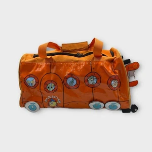 Vintage Spongebob Rolling Luggage Wheeled Suitcase Carry On Bag Travel Orange - Picture 1 of 21