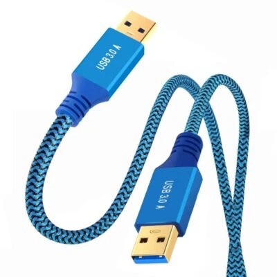 Jimier USB 3.0 Printer Scanner Extension Data Cable 5Gbps Blue Nylon Braided - Image 1 of 4