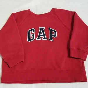 Boys Baby GAP Sweatshirt Size 4 Red Crew Neck Long Sleeves Logo Youth - Picture 1 of 5