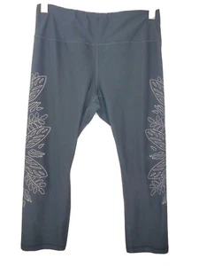 RBX Damen-Leggings hohe Taille schwarz Größe Large Yoga Fitnessstudio Gehen Blätter-Design - Bild 1 von 4