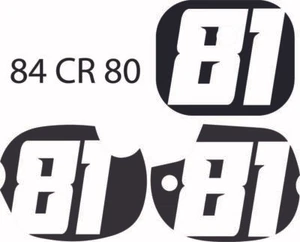 84 1984 Honda CR60 CR 60 Pre Printed Number Plate Background Decal  - Picture 1 of 5