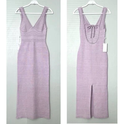 Torn by Ronny KoBo Lilac Grey Madi Open-Back Sleeveless Knit Maxi Dress Size M - Image 1 of 4