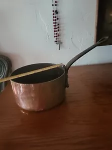 Antica pentola padella salsa rame Matfer Bourgeat manico ottone made in France 6,5" - Foto 1 di 11