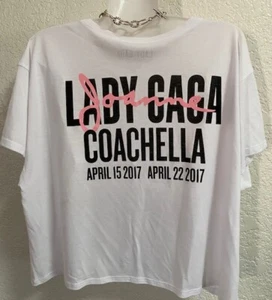 Lady Gaga 2017 Coachella JOANNE White T-Shirt Women’s M Top Official Merch NWOT - Picture 1 of 5