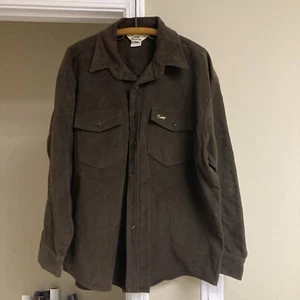 Vintage Duxbak Sueded Cotton Heavy Long Sleeve Mens Size XXL Pockets Dark Brown - Picture 1 of 9