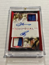 2022 LEAF IN THE GAME USED ALLEN IVERSON STEPHEN CURRY 3/3 PATCH AUTO JERSEY # 