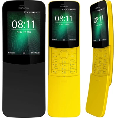 Original Nokia 8110 (2018) Dual SIM 4GB Unlocked LTE 4G Slide KaiOS Smartphone - Image 1 of 4