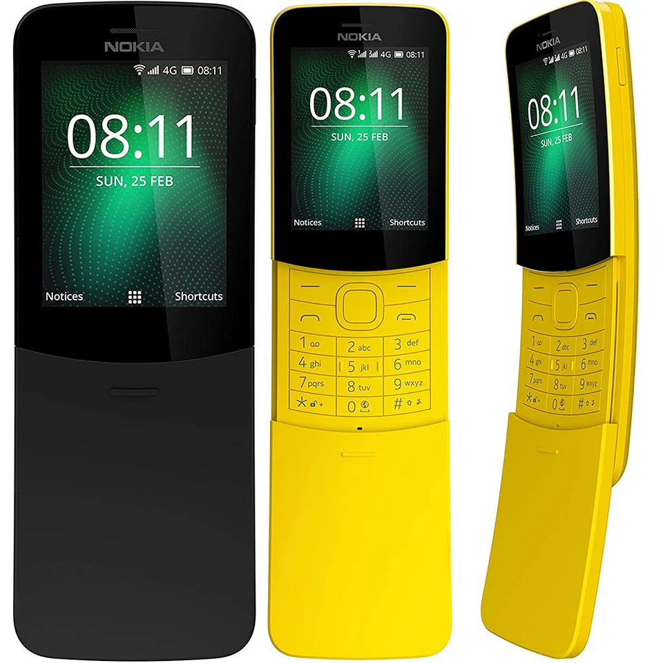 Original Nokia 8110 (2018) Dual SIM 4GB Unlocked LTE 4G Slide KaiOS Smartphone - Image 1 of 4