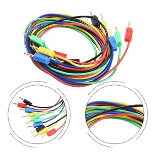 Conveniente juego de cables de prueba apilables de enchufe de plátano de 5 chapados en oro de 2 mm - Imagen 1 de 18