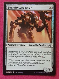 Magic The Gathering AETHER REVOLT FOIL FOUNDRY ASSEMBLER artifact card MTG - Picture 1 of 2