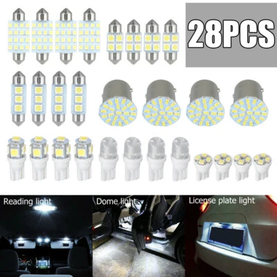 Car Interior LED Light Bulbs Kit For Dome License Plate Lamp White Car Parts - Image 1 of 4