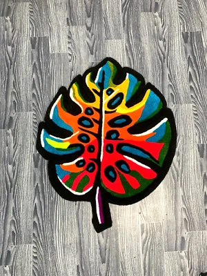 Palm Tree Rug | Handmade Tufted Multicolor Area Rug for Modern Home Decor - Image 1 of 4