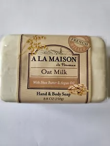 A La Maison De Provence Bar Soap Oat Milk With Shea Butter Argan Oil 8.8 oz - Picture 1 of 4
