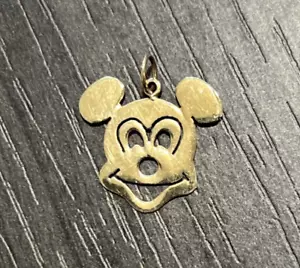 Vintage 14k Gelbgold Mickey Mouse Kopf Anhänger detaillierte Ausschnitte - Bild 1 von 3