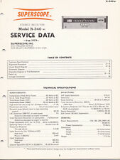 Original Service Manual Superscope Model R-340 Stereo Receiver 1973