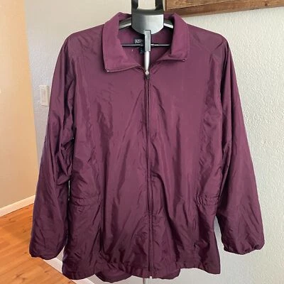 Lands' End Women's Lightweight Rain Jacket Windbreaker Plum Plus Size 2X 20W 22W - Image 1 of 4