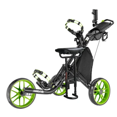 Carrito de golf CaddyTek CaddyLite EZ-Fold Pro de 3 ruedas/carrito de empuje cal + asiento extraíble Foto 1 de 4