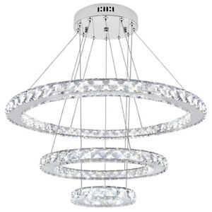  Modern Round LED 3 Ring Pendant Ceiling Light Home Diner Hotel Chandelier M0172