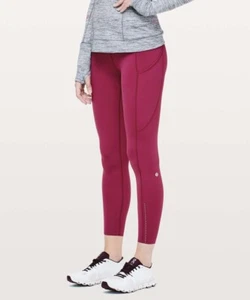 Lululemon Fast Free Tight II Leggings 6 Star Ruby Reflective Nulux 25" Pockets - Picture 1 of 16