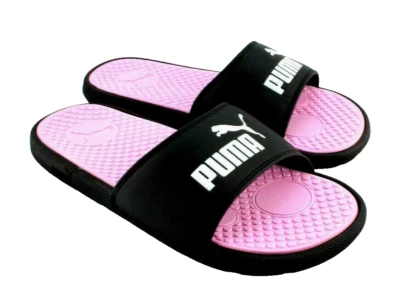 Nuevas sandalias PUMA Cool Cat talla 10 negras/rosa con logotipo de gato fresco para mujer Foto 1 de 4