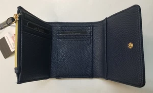 Buxton Women's Vegan Leather RFID Trifold Wallet Navy 301H49 - Picture 1 of 3
